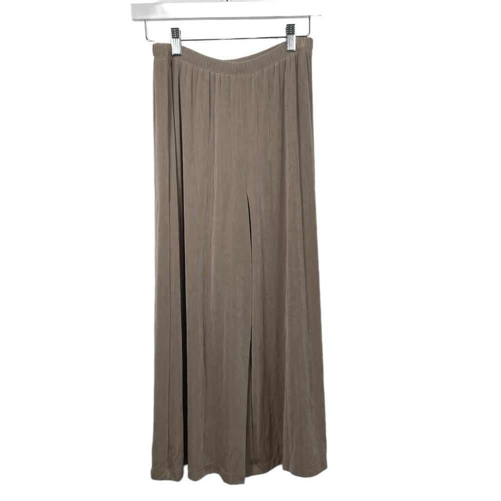 Chicos Travelers Beige Pull On Slinky Hi-Rise Crop Pants Stretch Womens 1 US Med